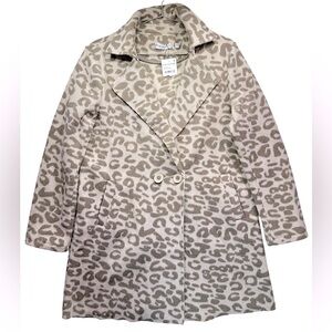 Leopard Animal Print Coat Double Breasted Tan Brown Mobwife Patrizia Luca Large